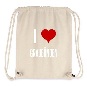 I Love Graubünden - Stanley/Stella recycelter Gym Bag - Naturweiß - Vorne