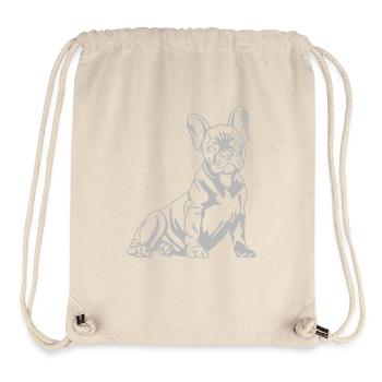 chiot bouledogue français - Sac à cordon recyclé Stanley/Stella - blanc naturel - Devant