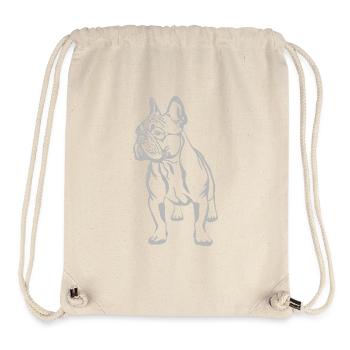 Bulldog français - Sac à cordon recyclé Stanley/Stella - blanc naturel - Devant