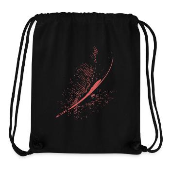 Abstract Feather / Line / Pink / Pattern / Nature - Stanley/Stella Recycled Gym Bag - black - Front