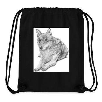 Wolf sticker - Stanley/Stella Recycled Gym Bag - black - Front