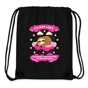 I'm Not Lazy Sloth Motivational Design - Stanley/Stella Recycled Gym Bag - black - Front