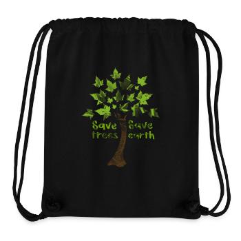 Sauver les arbres, sauver la terre - Sac à cordon recyclé Stanley/Stella - noir - Devant