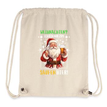Weihnachtsmann Bier Saufen Alkohol Weihnachten - Stanley/Stella recycelter Gym Bag - Naturweiß - Vorne
