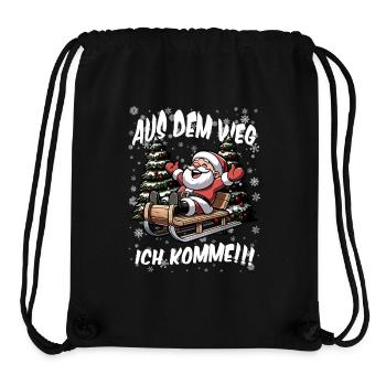 Weihnachtsmann Santa Claus Schlittenfahren - Stanley/Stella recycelter Gym Bag - Schwarz - Vorne