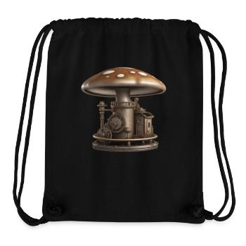 Steampunk champignon cèpes nature automne chanterelle - Sac à cordon recyclé Stanley/Stella - noir - Devant