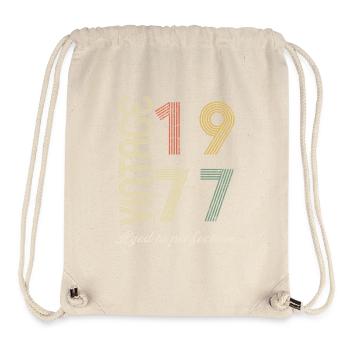 Geburtstagsgeschenk 47 Jahre alt - 1977 - Stanley/Stella recycelter Gym Bag - Naturweiß - Vorne