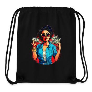 Beautiful female paint art Face colorful woman - Stanley/Stella Recycled Gym Bag - black - Front