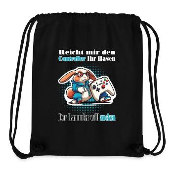 Reicht mit den Controller Hase zocken - Stanley/Stella recycelter Gym Bag - Schwarz - Vorne