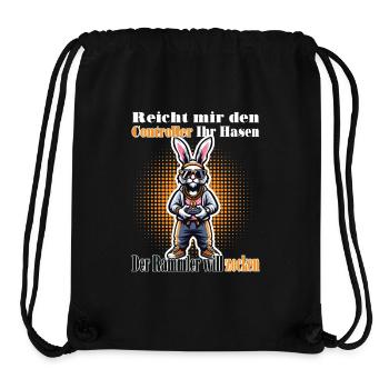 Reicht mit den Controller Hase zocken - Stanley/Stella recycelter Gym Bag - Schwarz - Vorne