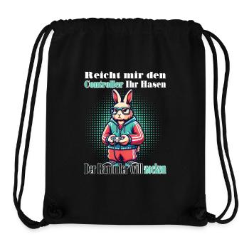 Reicht mit den Controller Hase zocken - Stanley/Stella recycelter Gym Bag - Schwarz - Vorne