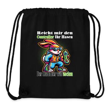 Reicht mit den Controller Hase zocken - Stanley/Stella recycelter Gym Bag - Schwarz - Vorne