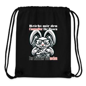 Reicht mit den Controller Hase zocken - Stanley/Stella recycelter Gym Bag - Schwarz - Vorne