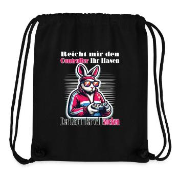 Reicht mit den Controller Hase zocken - Stanley/Stella recycelter Gym Bag - Schwarz - Vorne