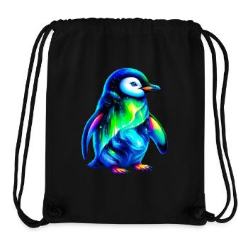 Aurora Borealis Penguin - Stanley/Stella Recycled Gym Bag - black - Front