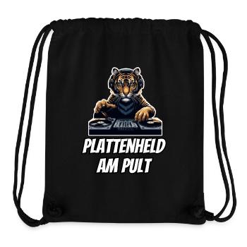 Plattenheld am Pult Tiger Musik - Stanley/Stella recycelter Gym Bag - Schwarz - Vorne