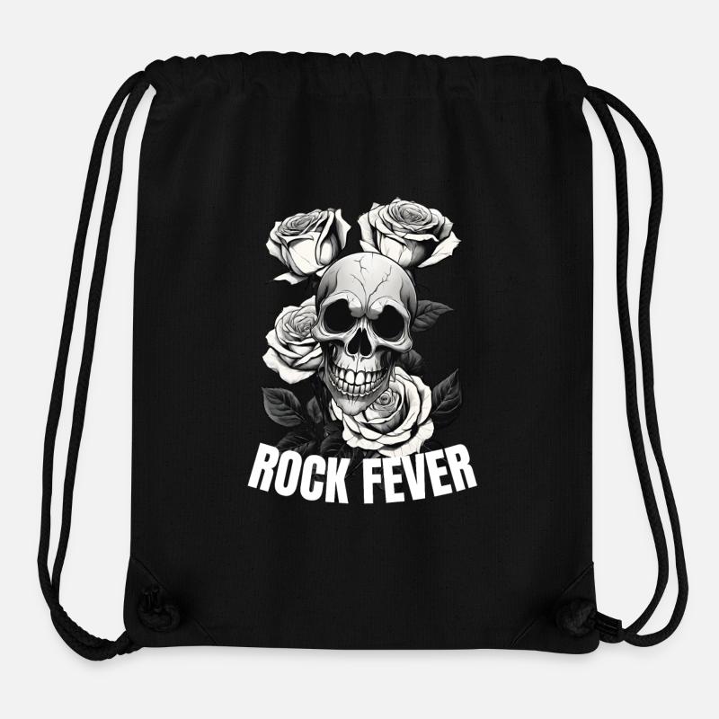 Crâne de fièvre rocheuse - Sac à cordon recyclé Stanley/Stella - noir