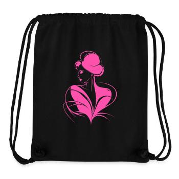 Élégante Silhouette Rose Fashionista Chic Art Chemise - Sac à cordon recyclé Stanley/Stella - noir - Devant