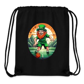 St. Patrick's Day Kleeblatt Basketball - Stanley/Stella recycelter Gym Bag - Schwarz - Vorne