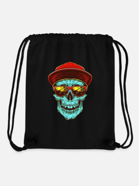 T Shirt Design Hipster Skull - Stanley/Stella recycelter Gym Bag - Schwarz