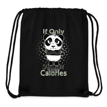 Sarcasme brûle des calories panda drôle - Sac à cordon recyclé Stanley/Stella - noir - Devant