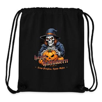 Halloween Totenkopf mit Kürbissen und Kapuze - Stanley/Stella recycelter Gym Bag - Schwarz - Vorne