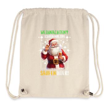 Weihnachtsmann Bier Saufen Alkohol Weihnachten - Stanley/Stella recycelter Gym Bag - Naturweiß - Vorne