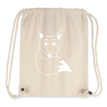 Cute White Fox - Stanley/Stella Recycled Gym Bag - natural - Front