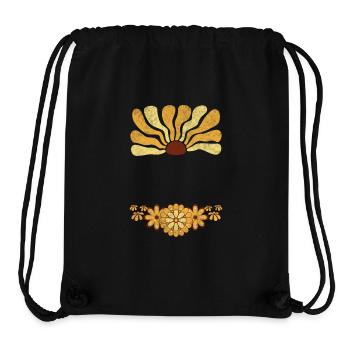Retro Vibes Flower Power - Stanley/Stella recycelter Gym Bag - Schwarz - Vorne