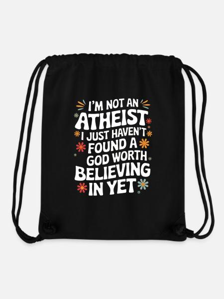 Athéisme, athée, anti-religion, agnostique - Sac à cordon recyclé Stanley/Stella - noir