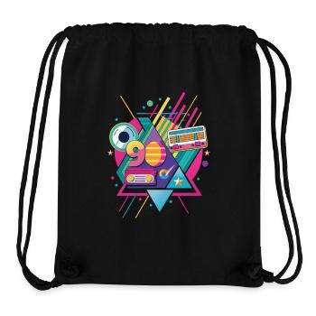 Retro Party 80s 70s 90s Music Festival Gift - Stanley/Stella Recycled Gym Bag - black - Front