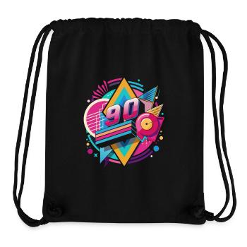Retro Party 80s 70s 90s Music Festival Gift - Stanley/Stella Recycled Gym Bag - black - Front