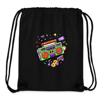 Retro Party 80s 70s 90s Music Festival Gift - Stanley/Stella Recycled Gym Bag - black - Front