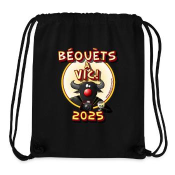 beouets front 2025 - Sac à cordon recyclé Stanley/Stella - noir - Devant