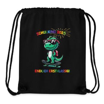 Cooler Dino Skateboarder Einschulung Geschenk 2025 - Stanley/Stella recycelter Gym Bag - Schwarz - Vorne