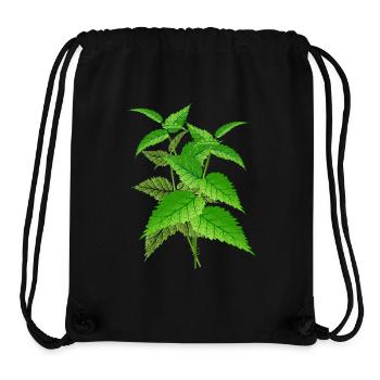 Bouquet d’orties – la puissance de la nature dans un vert luxuriant - Sac à cordon recyclé Stanley/Stella - noir - Devant