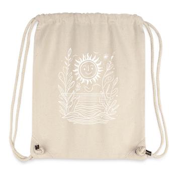 Sonne mit freundlichem Gesicht umgeben von Wellen - Stanley/Stella recycelter Gym Bag - Naturweiß - Vorne