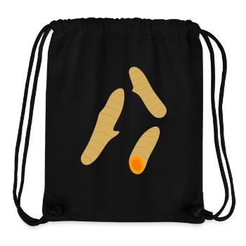 Trio de racines de curcuma minimaliste - Sac à cordon recyclé Stanley/Stella - noir - Devant
