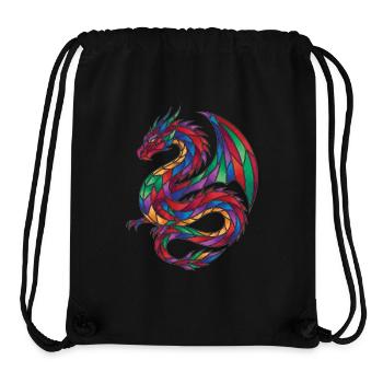 Buntglas-Drachen-Mosaik-Fantasie - Stanley/Stella recycelter Gym Bag - Schwarz - Vorne