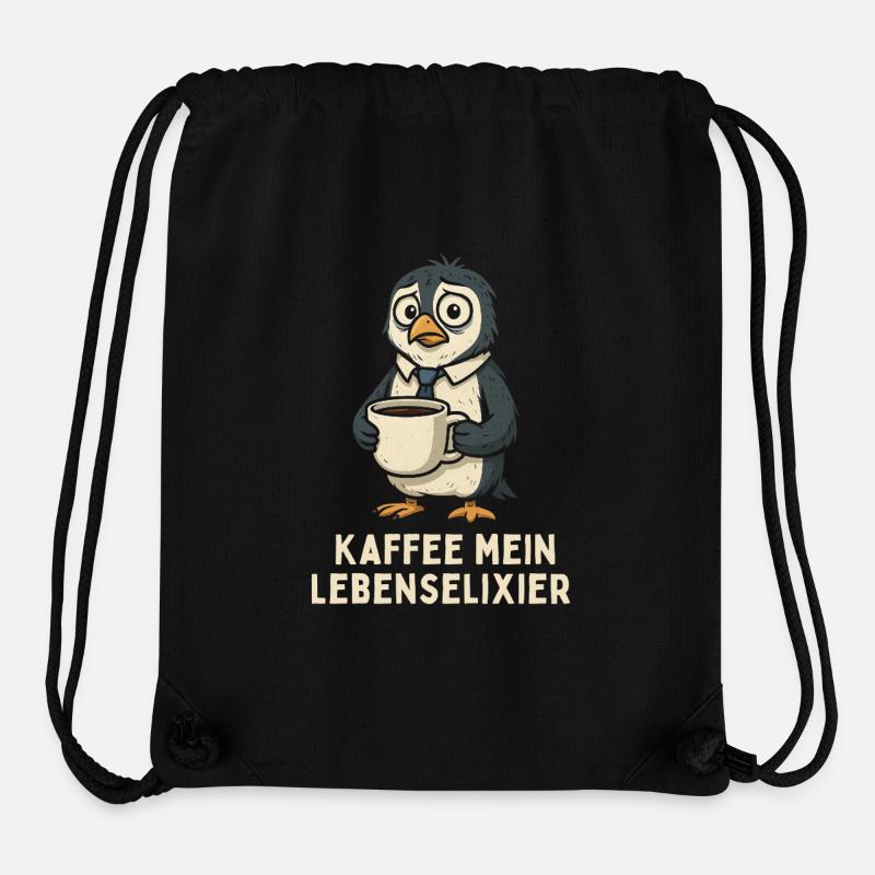 Élixir de Café du Pingouin de Vie - Sac à cordon recyclé Stanley/Stella - noir
