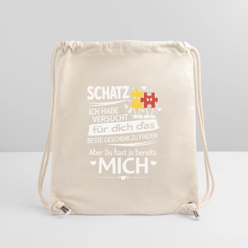 Schatz Geschenk Spruch Puzzleherz Stanley/Stella recycelter Gym Bag