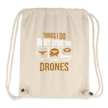 Courses de drones : choses que je fais avec ma machine de course de course - Sac à cordon recyclé Stanley/Stella - blanc naturel - Devant
