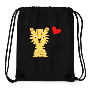 Süßer Tiger mit Herzluftballon - Babymode - Geburt - Stanley/Stella recycelter Gym Bag - Schwarz - Vorne