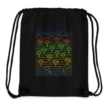 Tropische Landschaft (Strand, Linien) - Stanley/Stella recycelter Gym Bag - Schwarz - Vorne