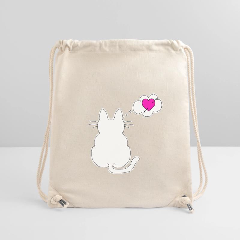 J’aime mon chat et mon chat m’aime Sac à cordon recyclé Stanley/Stella