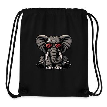 Elefant Cool Tier - Stanley/Stella recycelter Gym Bag - Schwarz - Vorne