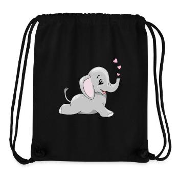 Liegendes glückliches Elefantenbaby - Stanley/Stella recycelter Gym Bag - Schwarz - Vorne