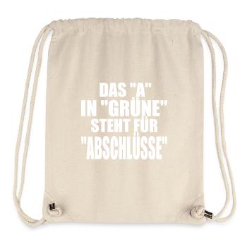 Witze Grüne Grünen Partei Öko Sprüche Klima Co2 - Stanley/Stella recycelter Gym Bag - Naturweiß - Vorne