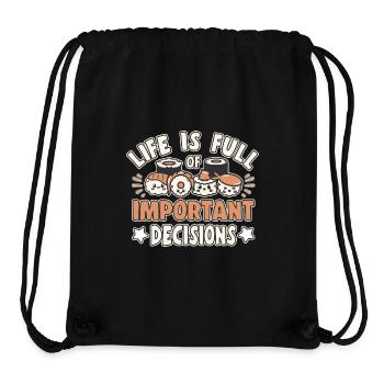 Sushi Lover Important Dicisions Sushi - Stanley/Stella Recycled Gym Bag - black - Front