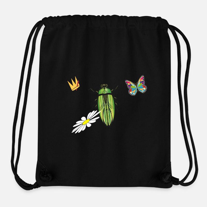 Flowers patch - Stanley/Stella Recycled Gym Bag - black
